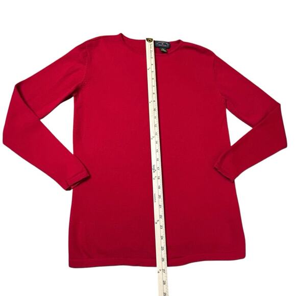Charter Club Pure Wool Sweater Womens Size M Red Pullover Quiet Money Classic - Picture 7 of 7